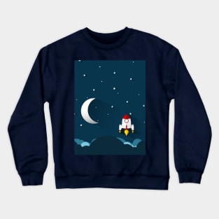 The Moon, Rocket and the Stars - Beyond the Clouds Crewneck Sweatshirt